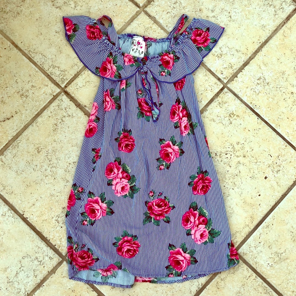 “Jenna & Jessie” off the shoulder dress, girls 10